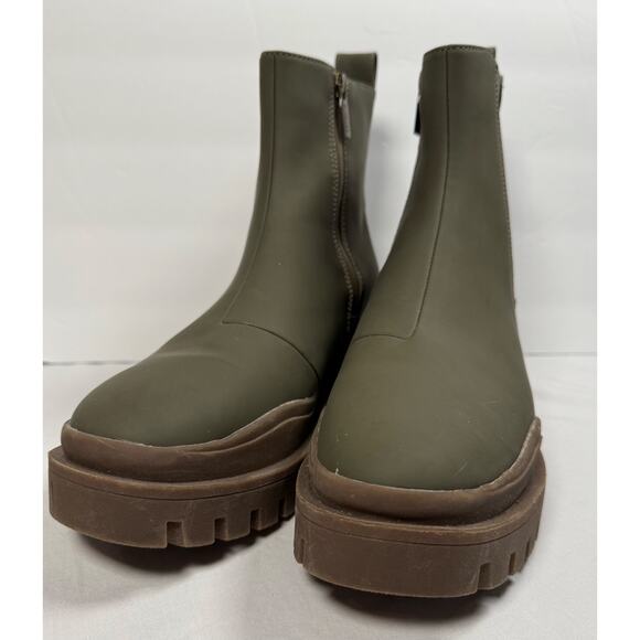 Vionic Olive Ankle Boots with Brown Sole - Picture 1 of 11